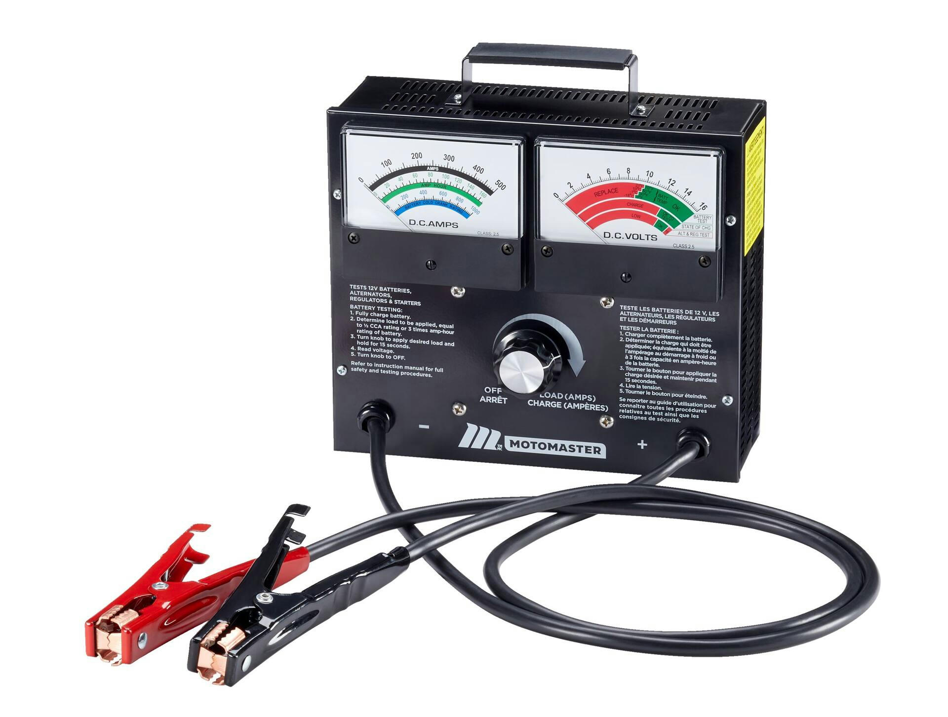 MotoMaster Battery Tester, 500-Amp Load, 12V