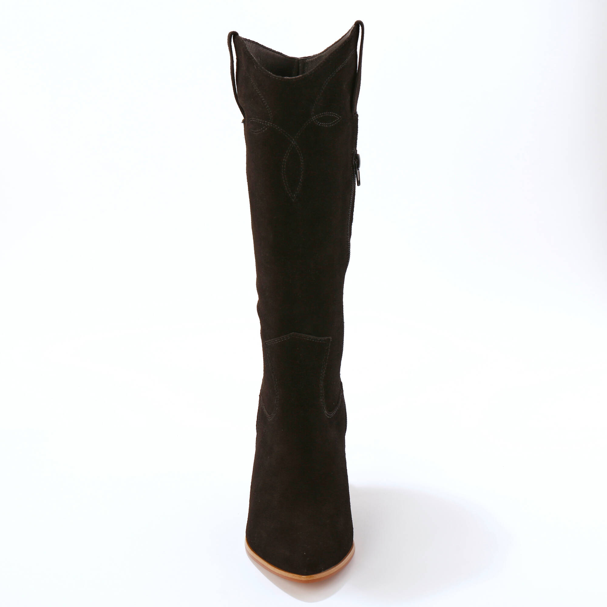 Bottes hautes santiags, cuir suédé