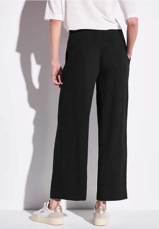Wide Leg Musselin Hose