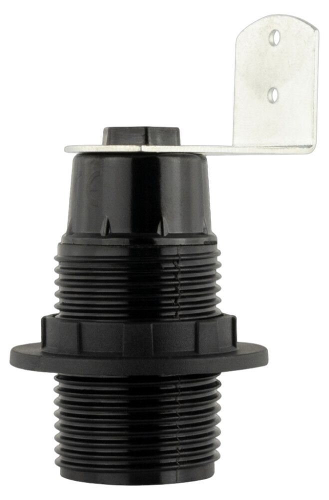 LAMPEHOLDER REV E14 MED RING SVART