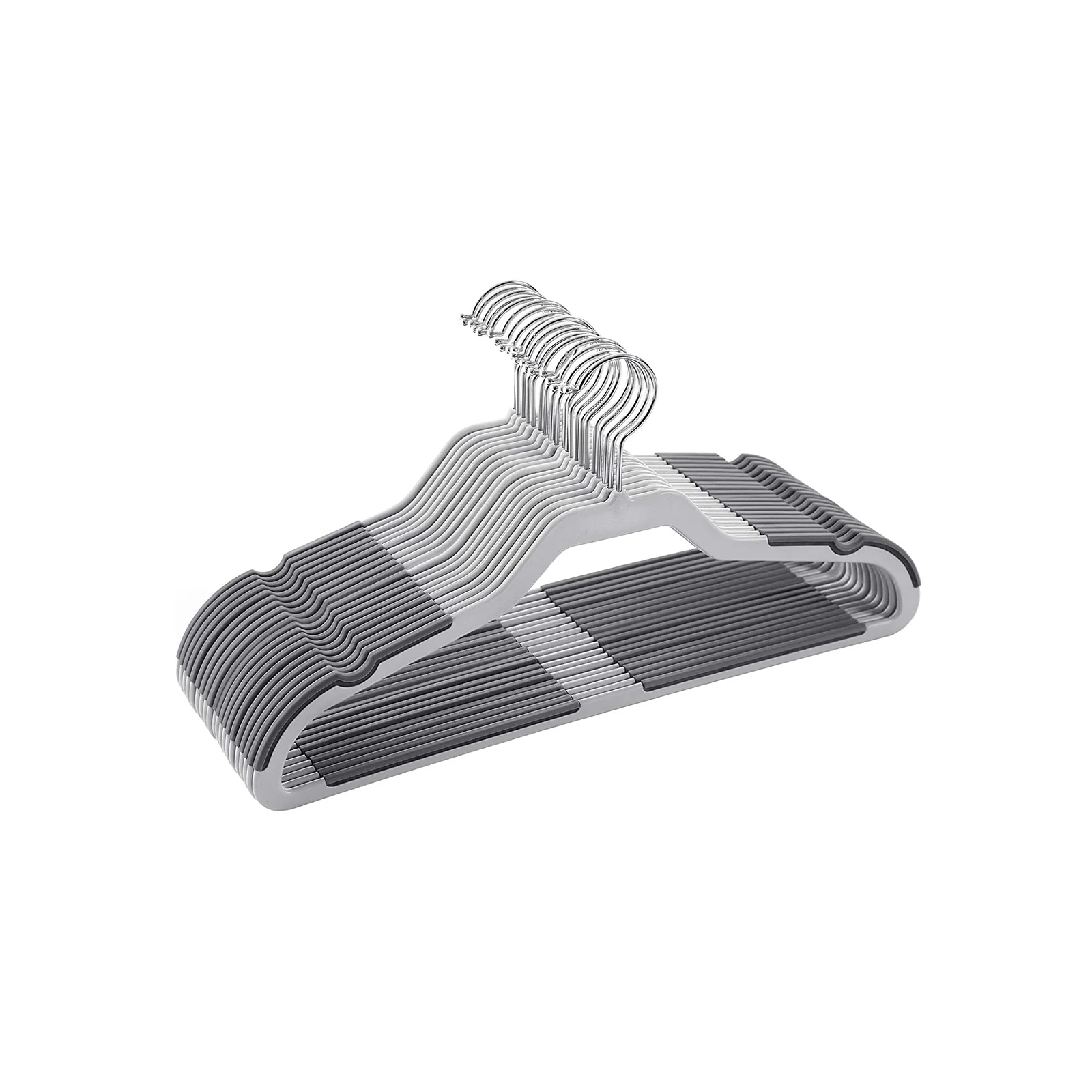 20 Cintres antidérapants gris