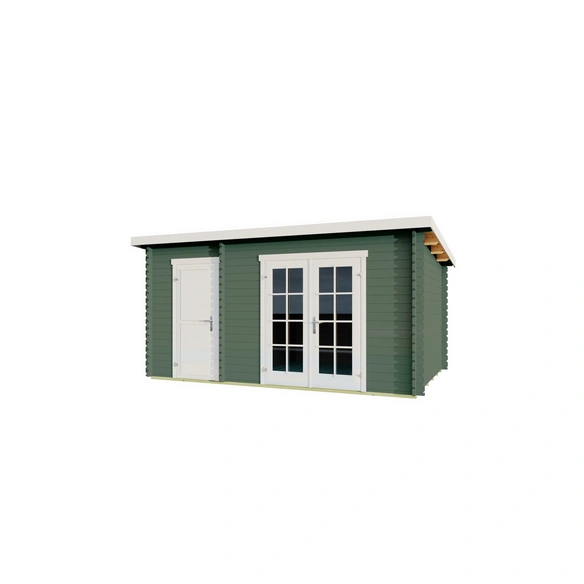Gartenhaus »Belmont«, BxHxT: 465 x 222,3 x 218,9 cm, (Außenmaß inkl. Dachüberstand), grüngrau