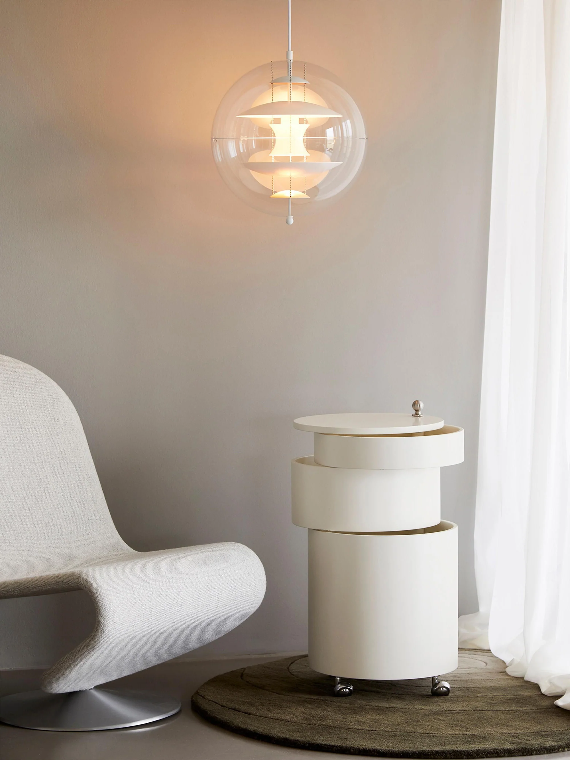Runder Rollcontainer Barboy, Design Verner Panton