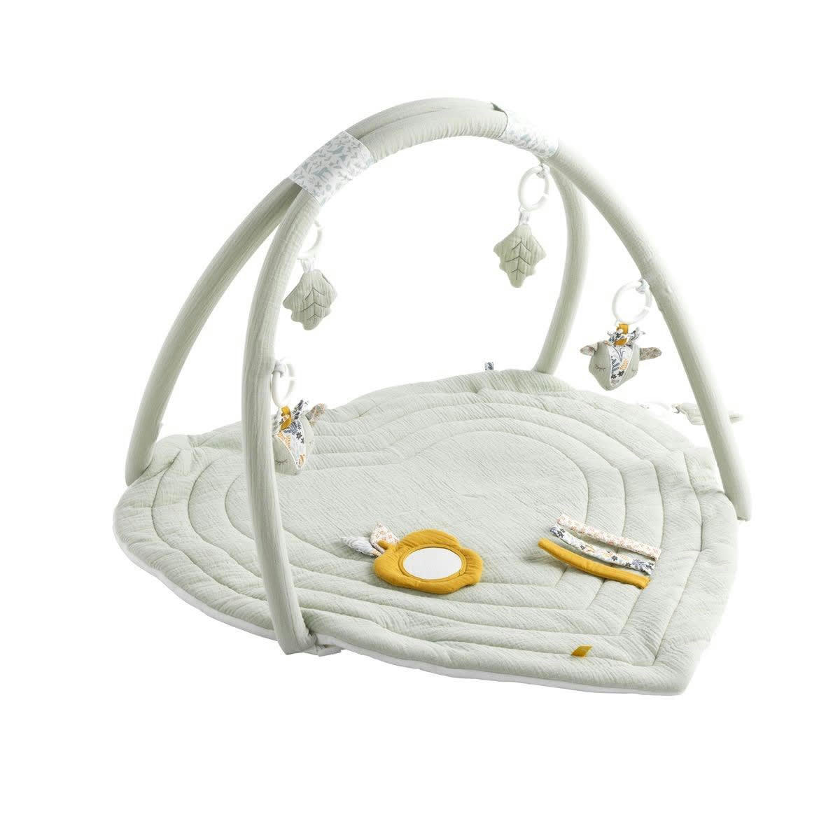 PROMENONS NOUS - Tapis d'éveil 78x78cm en coton vert tilleul