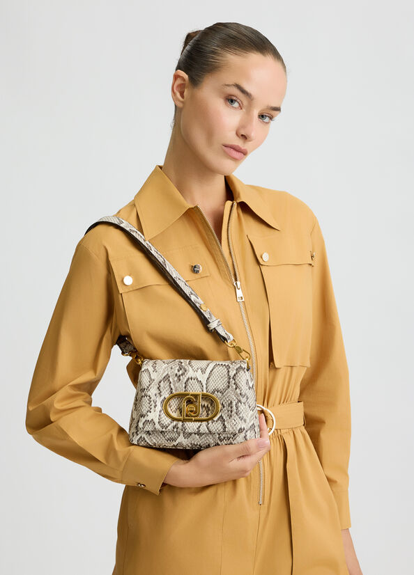 Borsa LaPuffy piccola pitonata
