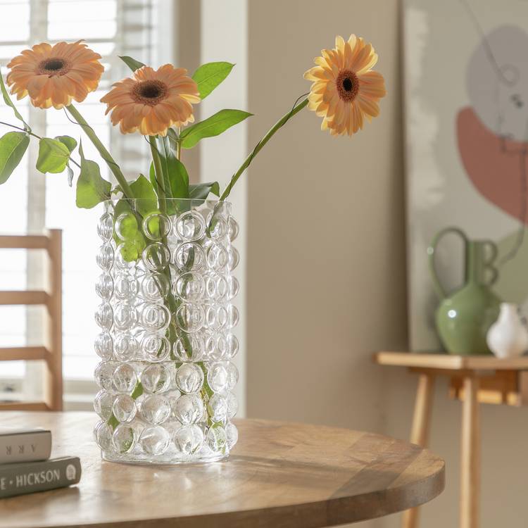 Habitat Tall Bobble Glass Vase - Clear