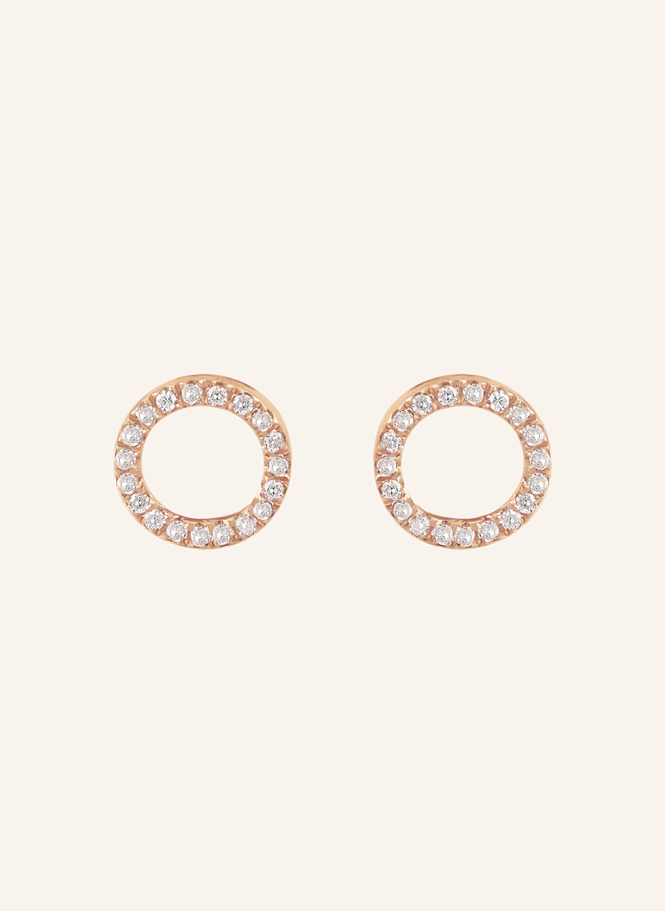 Leaf Ohrstecker CIRCLE 18 Karat Rosegold mit Diamanten