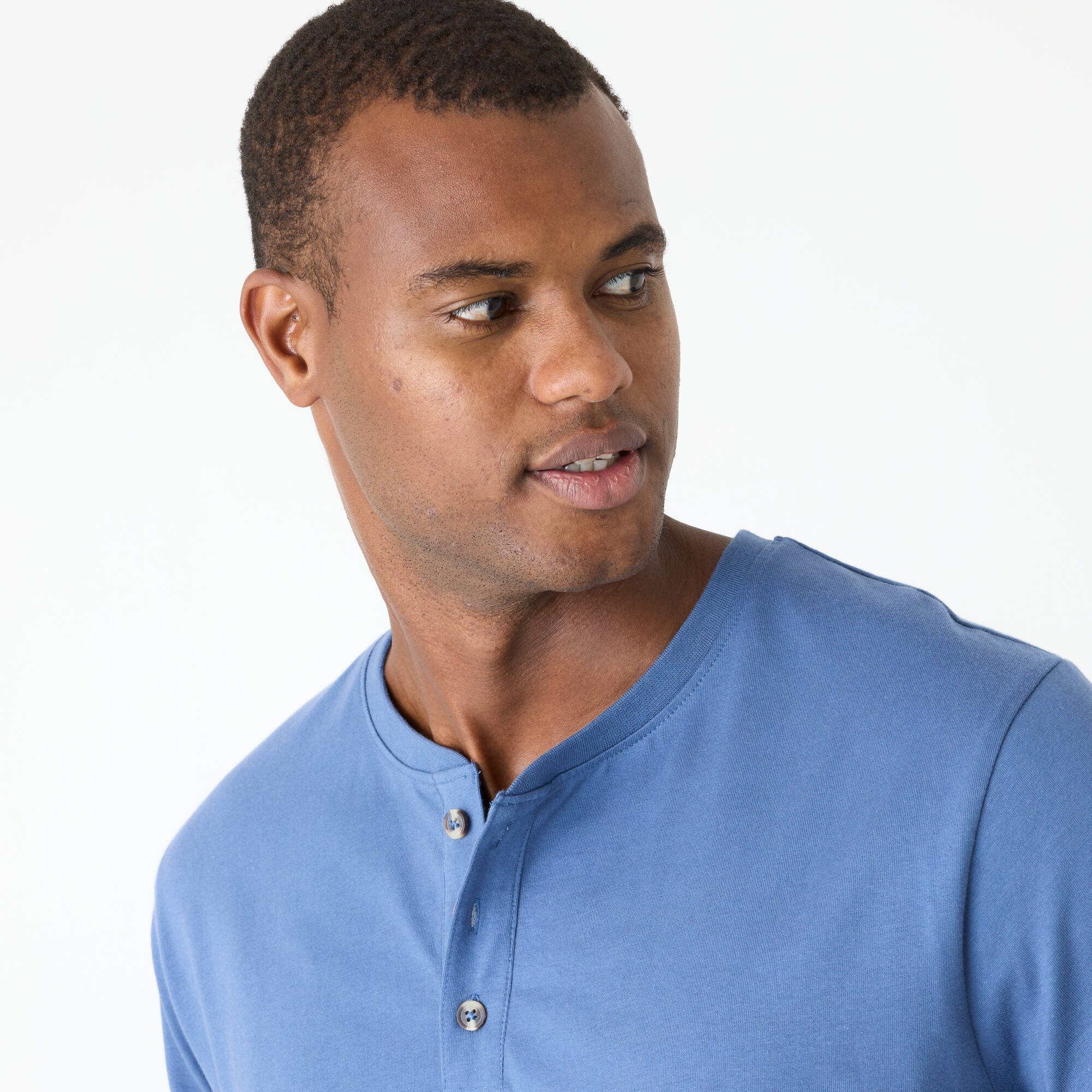 T-shirt Henley confort manches courtes - coton biologique(**)