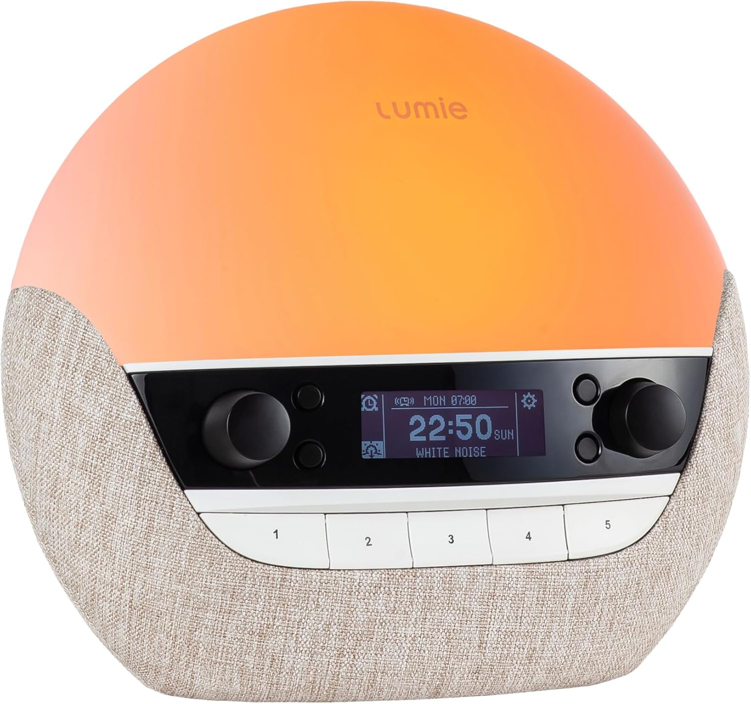 Lumie Bodyclock Luxe 700FM | Wake-Up Light with FM Radio, Bluetooth Speakers, Sunrise/Sunset Features and Low-Blue Light for Sleep