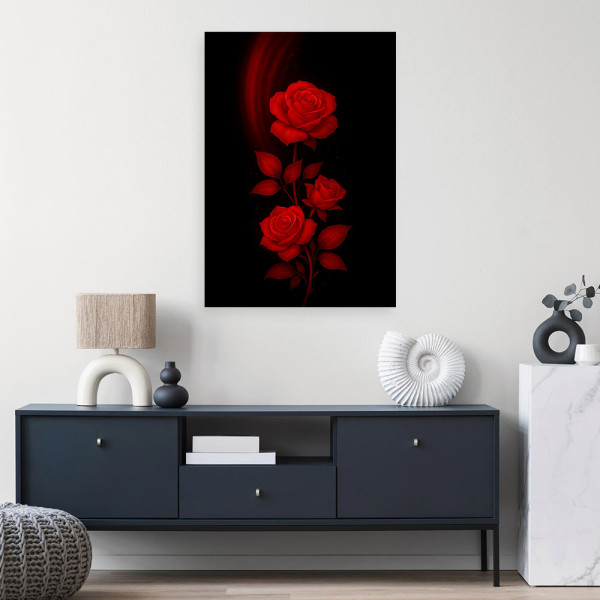 Obraz do salonu sypialni, Kwiaty Czerwone róże 20x30
