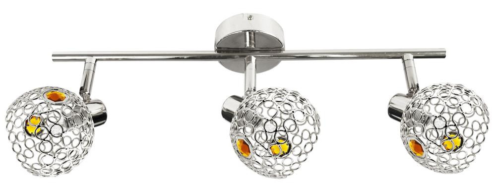 Lampa sufitowa chromowana żółta ARON 3xG9x40W wym: 17x55x10 cm Candellux