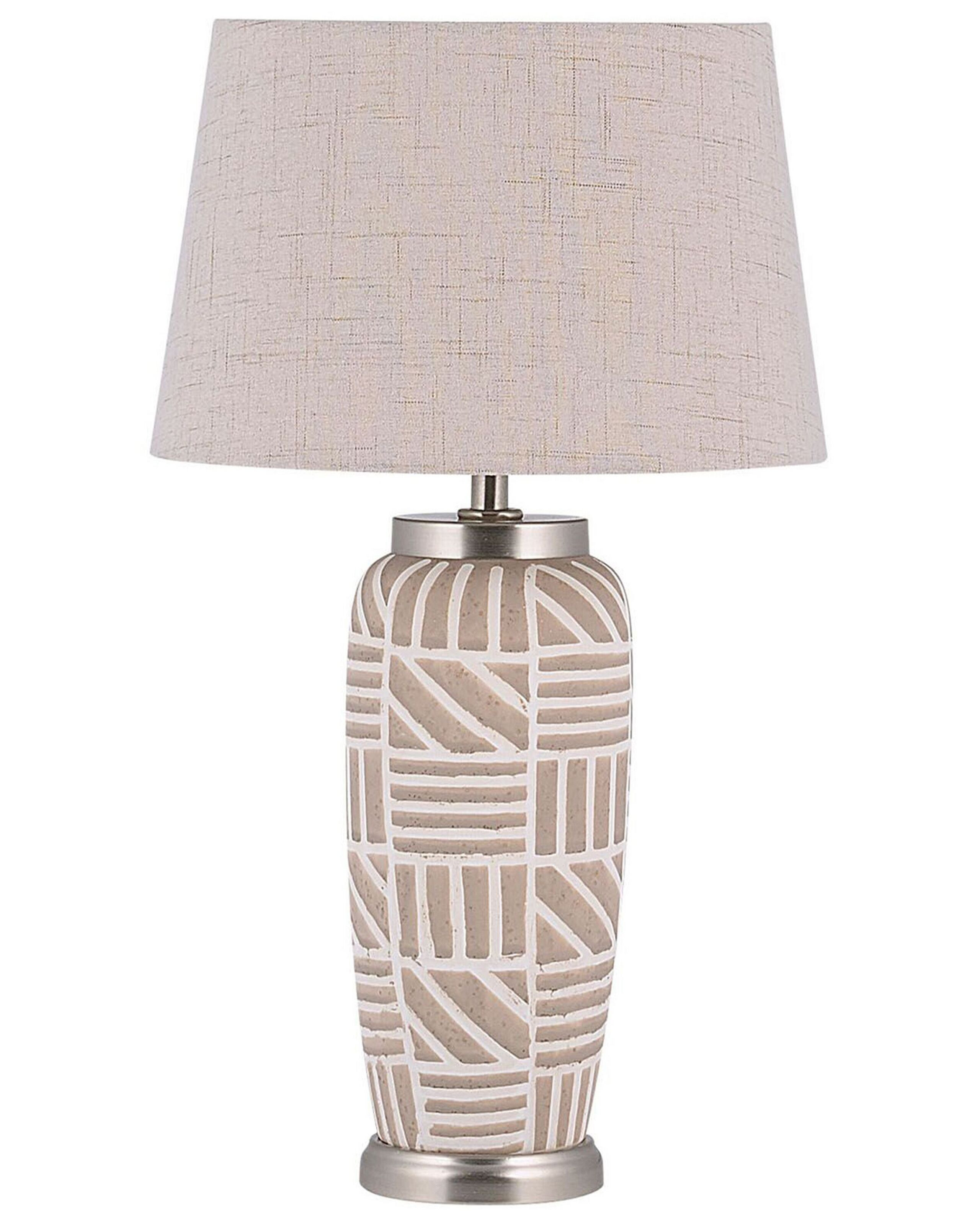 Lampa stołowa nocna wzory 48cm beżowa