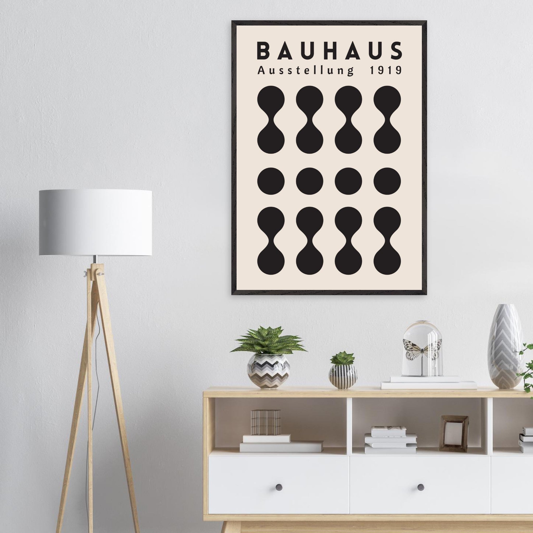Artfulprints Poster Bauhaus - Ausstellung 1919  - 70x100 cm - Zwart / Wit