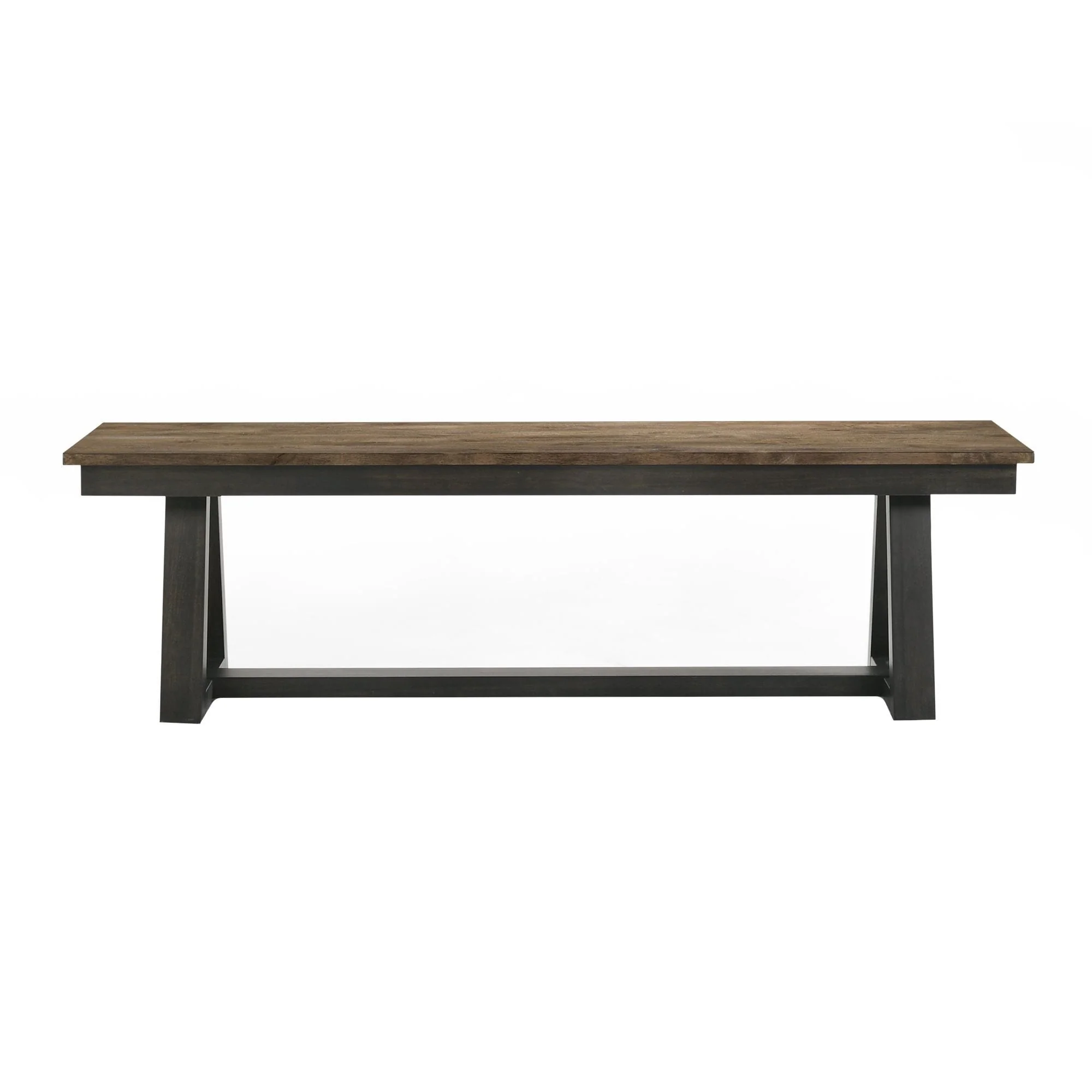 Harper Backless Bench with Trestle-styled Base, Brushed Brown & Pecan
