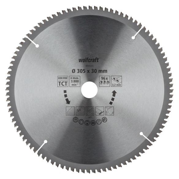Kapp-und Gehrungssägeblatt, Ø: 305 mm, 96 Zähne, Hartmetall