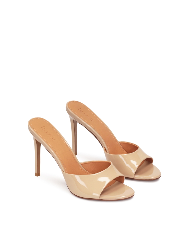 High-heel mules in patent leather