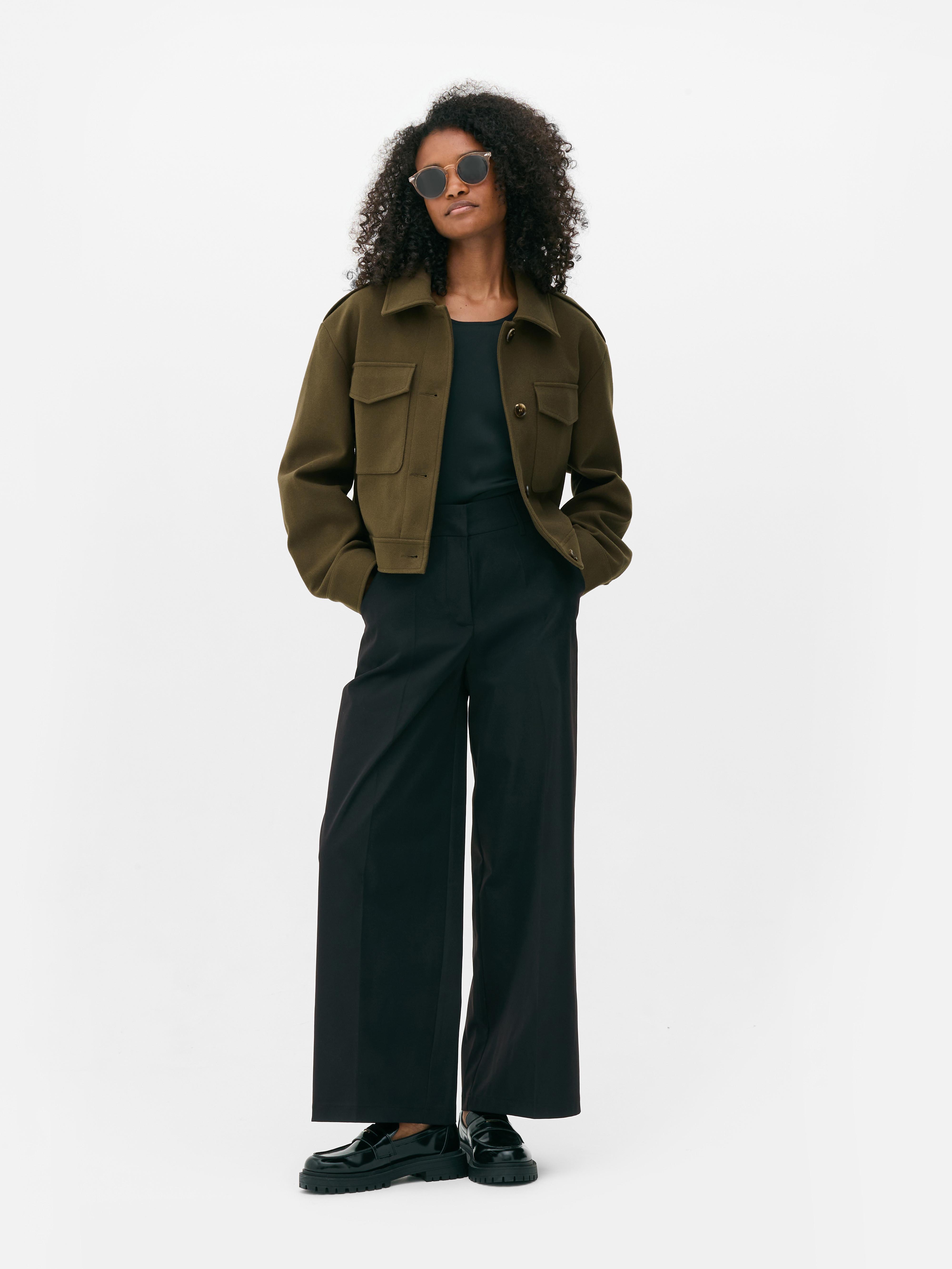 Cropped Boxy Utility Jacket