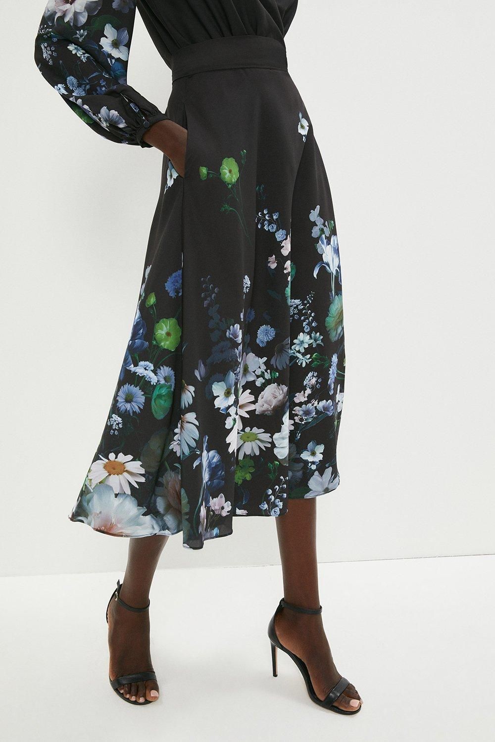 Coast Placement Winter Floral Hem Sweep Wrap Dress