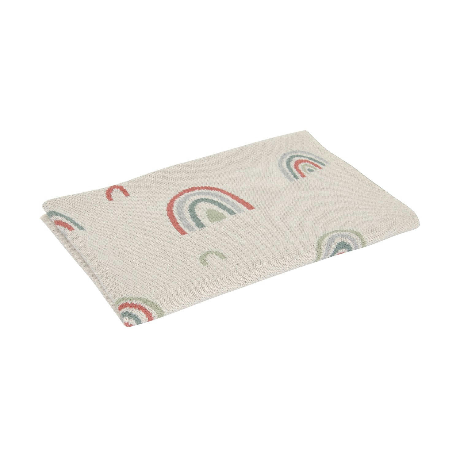 ARC-EN-CIEL - Couverture bébé tricotée ultra-douce 100% coton