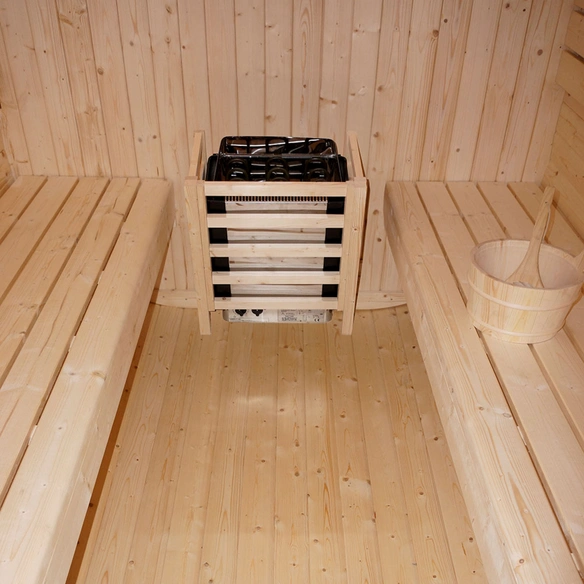 Fasssauna »CUBE DELUXE L«, holzfarben, Fichtenholz, BxH: 184,2 x 194 cm