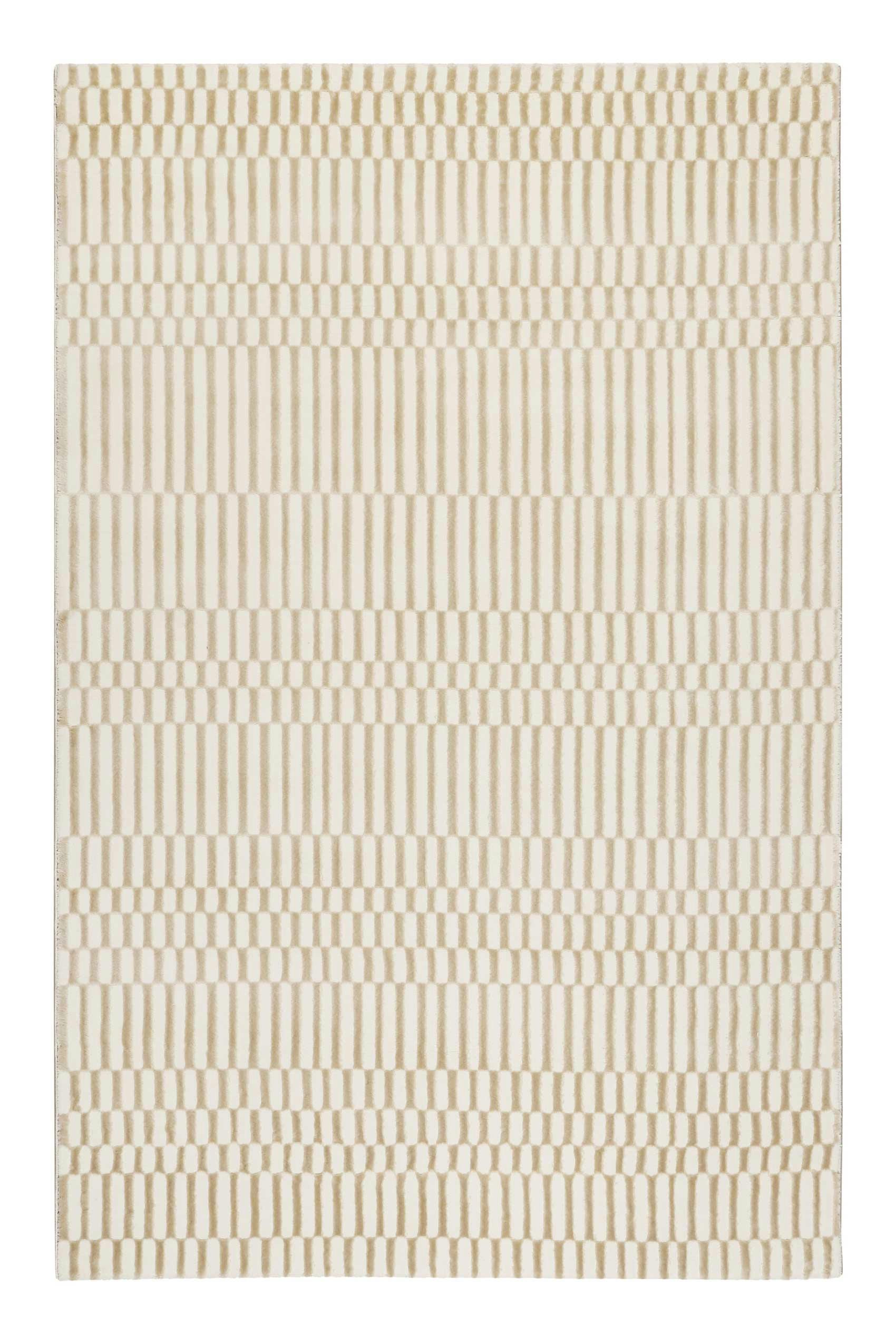 LINN - Tapis plat à motif et relief beige sable 120x170
