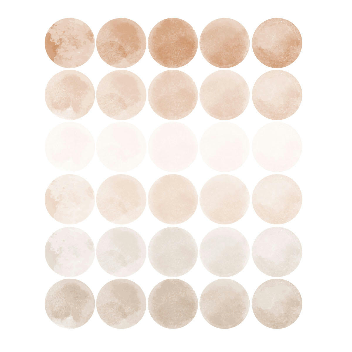 CIRCLES3 - Stickers mureaux en vinyle rondes aquarelle marron et beige