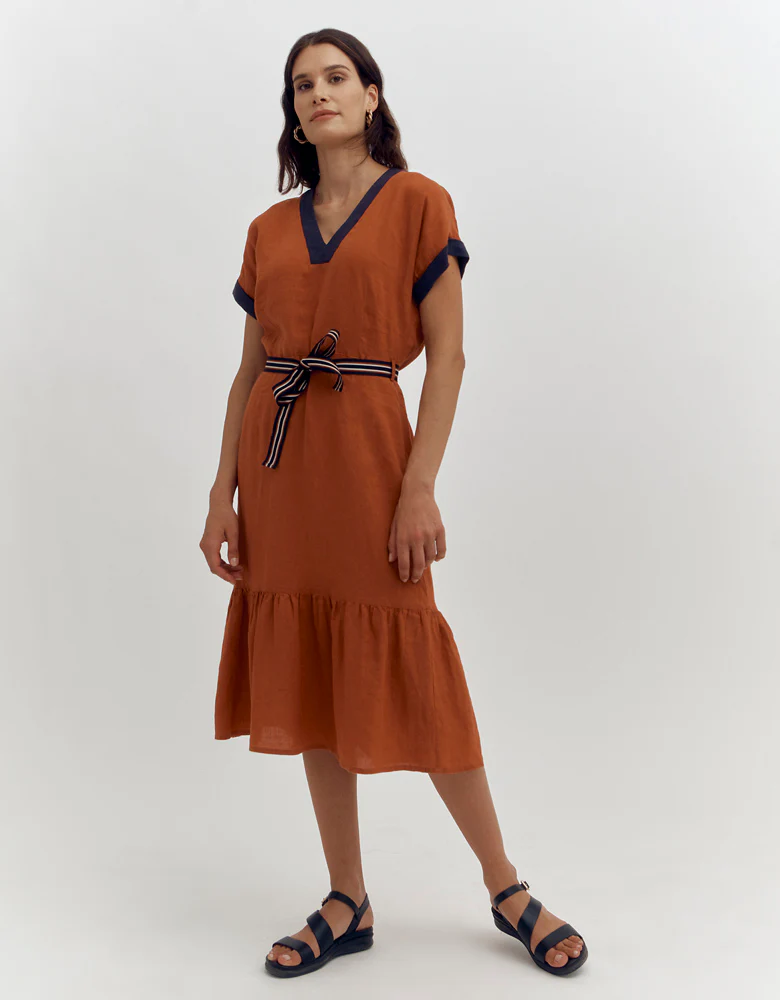 Robe à volant bicolore REGLISSE/87101/580