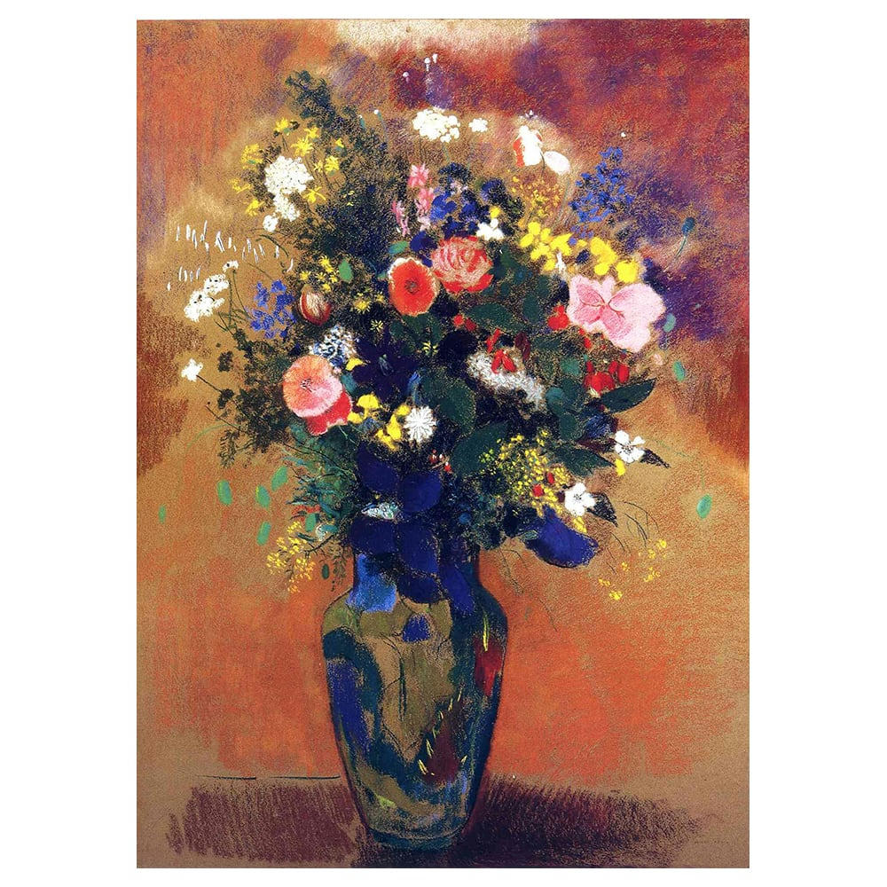 - Tableau impression sur toile - Vase de Fleurs Odilon Redon 50x70cm