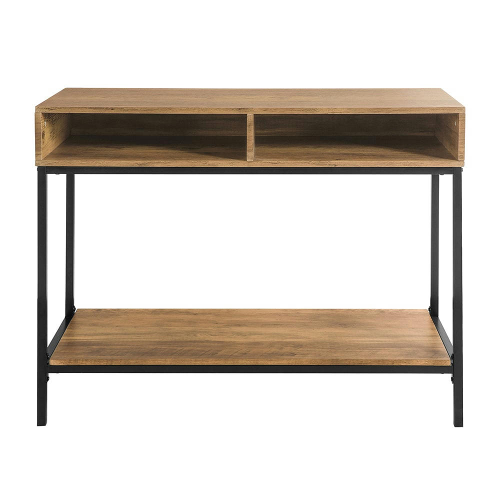- Table console 2 compartiments effet bois