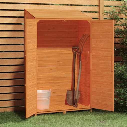 NNEVL Garden Shed Brown 102x52x174.5 cm Solid Wood Fir