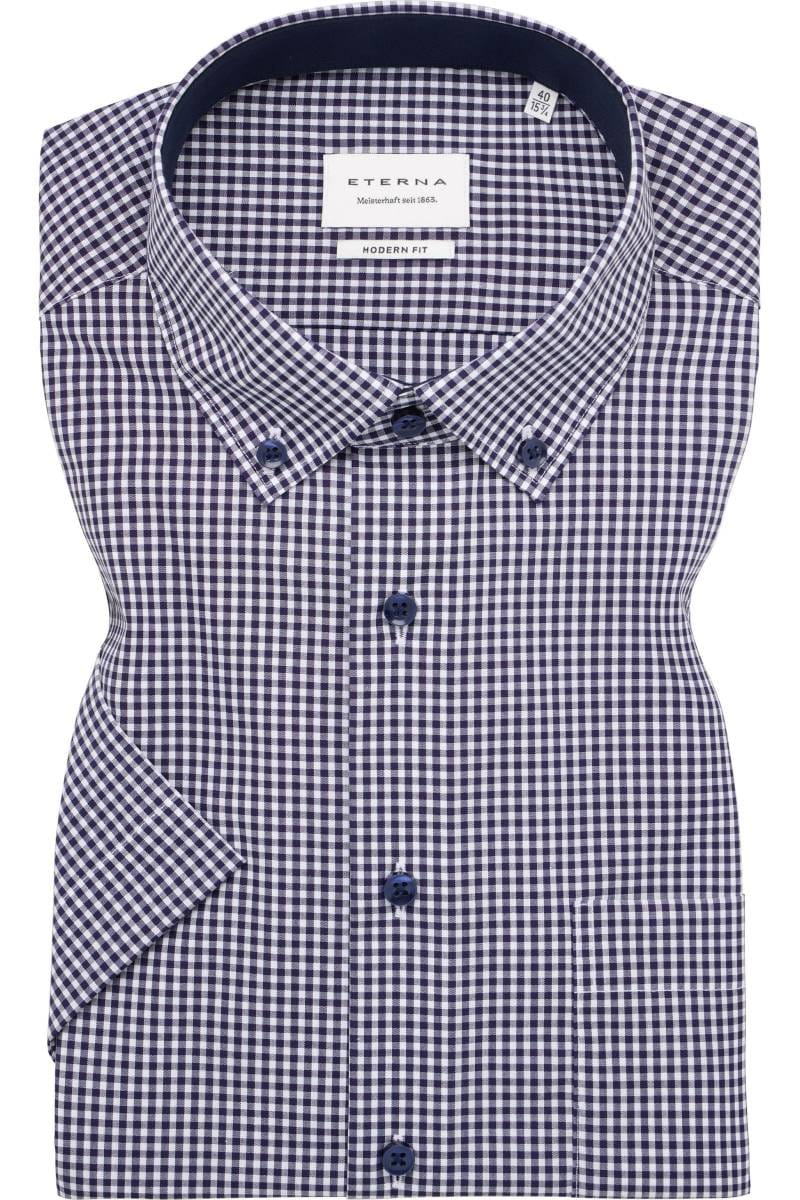 ETERNA Modern Fit Hemd marine/weiss, Kariert