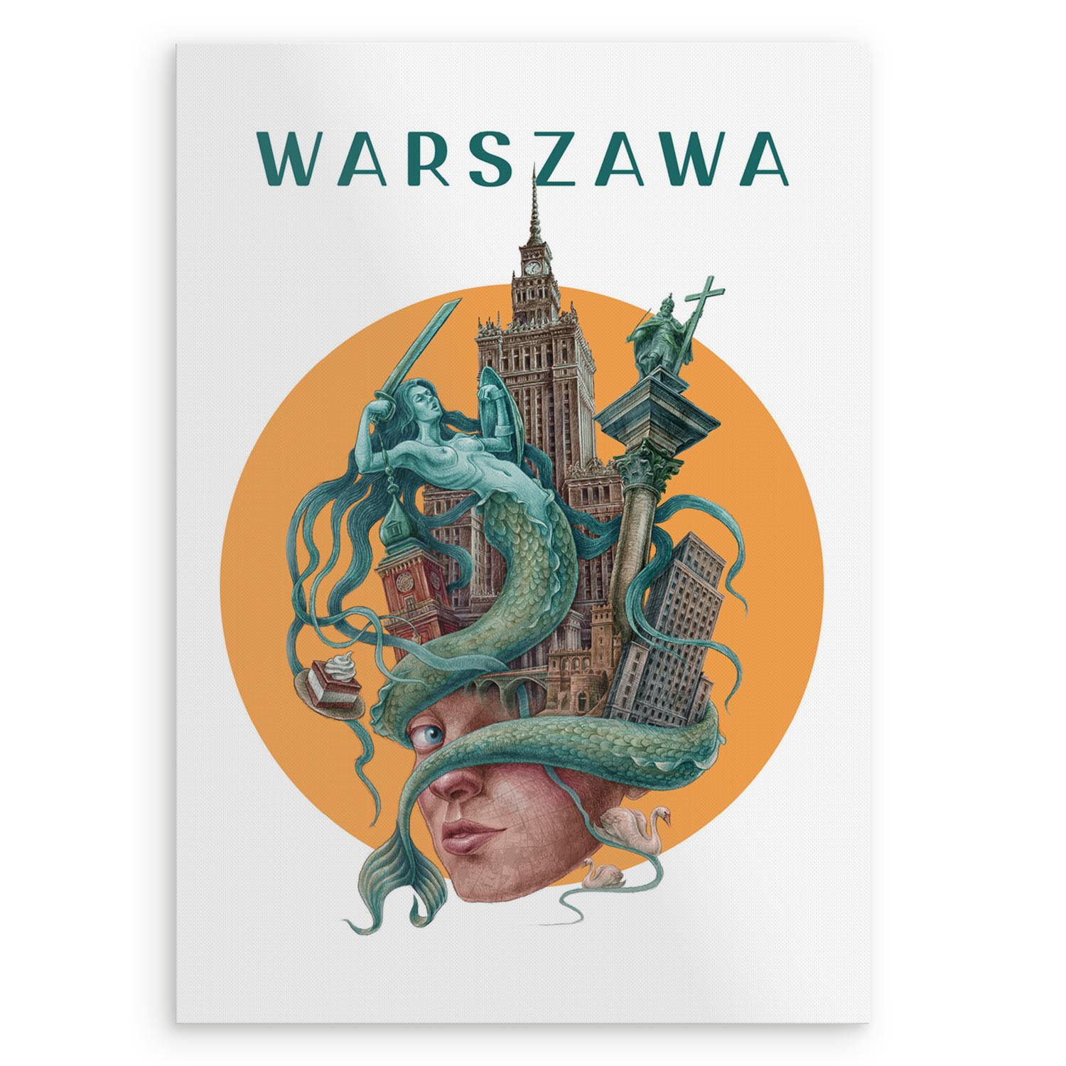 Plakat Warszawa, dekoracja miasta 20x30 cm