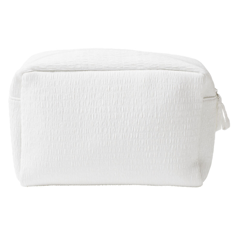 Trousse de toilette en tissu 20x6xH13cm (2 modèles blanc ou ocre)