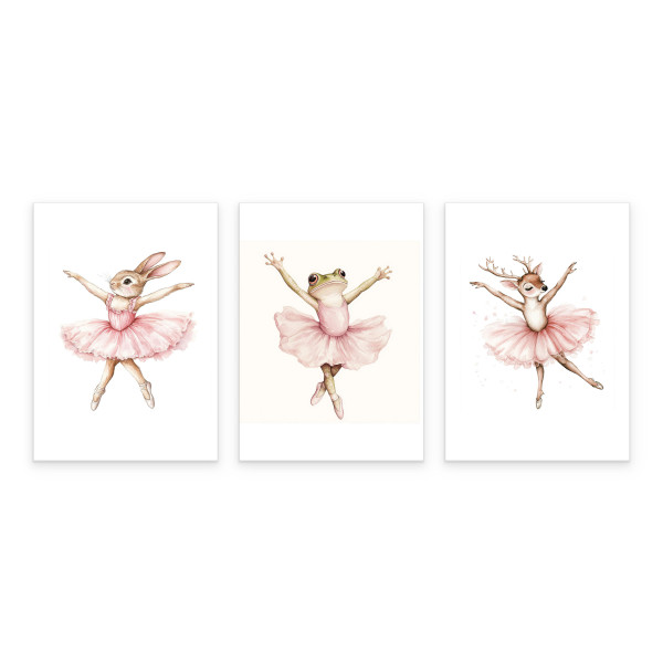 Plakaty Urocze baleriny SET 3x A4