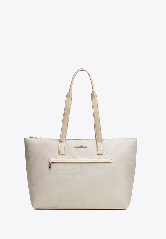Torebka damska shopper na ramię kremowa