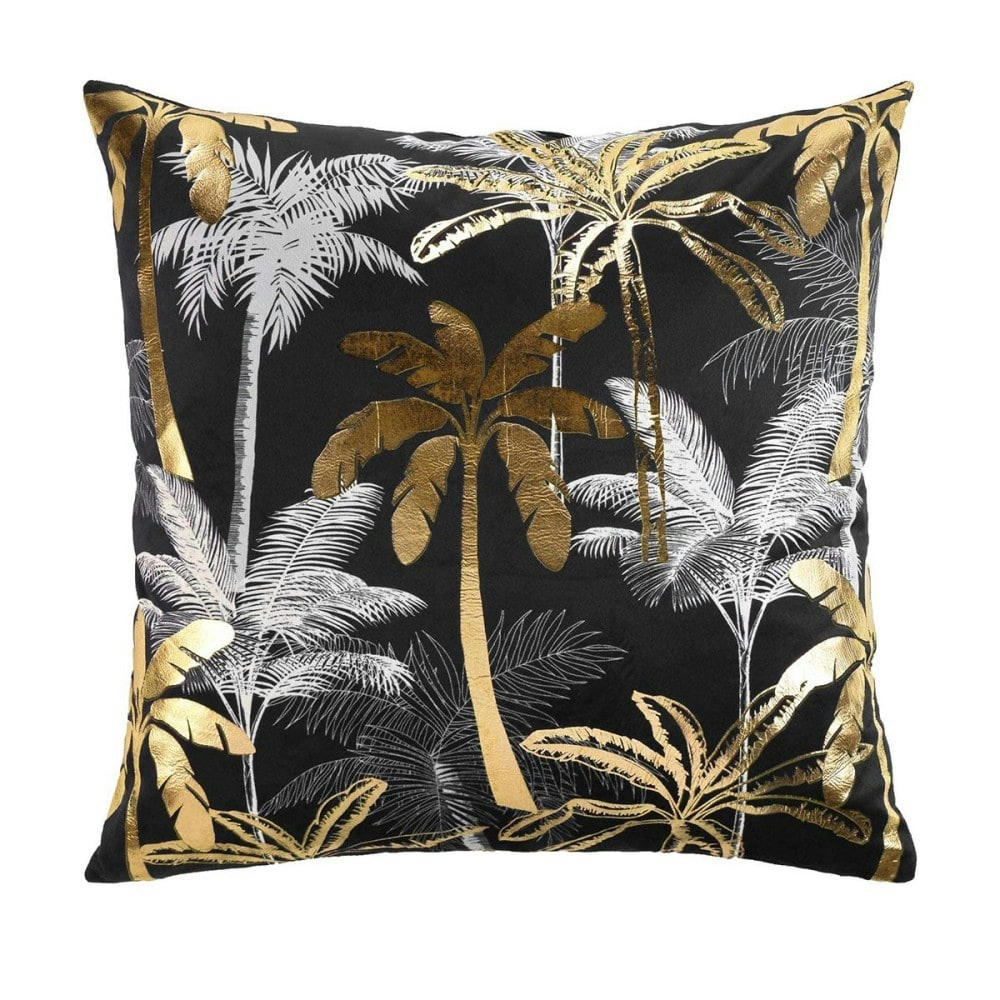 FEANOR - Housse de coussin effet velours or 60x60cm