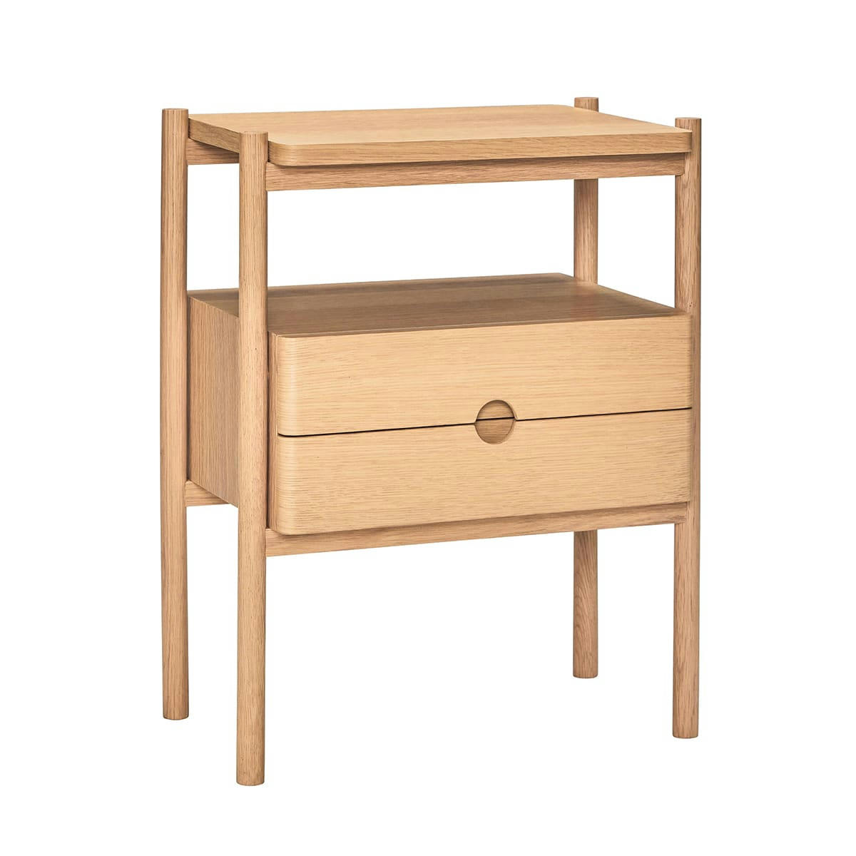 APPEAL - Tables de chevet en mdf, placage de chêne et bois de chêne naturel