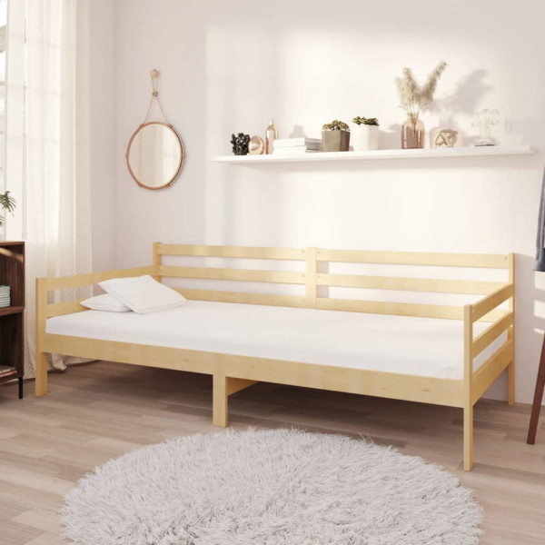 Łóżko dzienne z materacem 90x200 cm lite drewno sosnowe