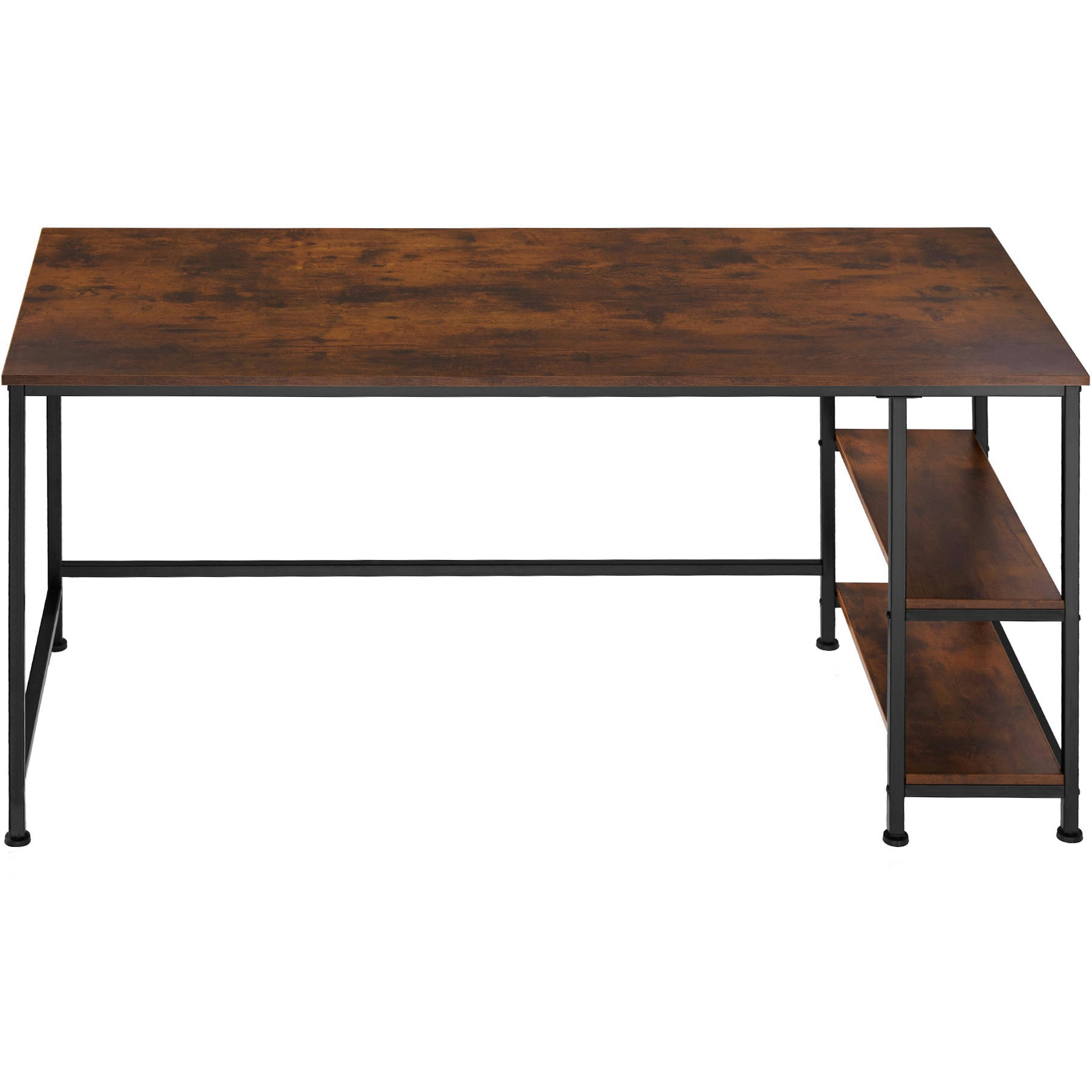 - Bureau informatique canton 120x60x75.5cm bois foncé industriel