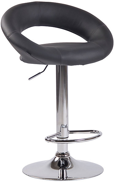 Lot De 2 Tabourets De Bar Olinda En Similicuir, Hauteur Réglable Et Pivotant A 360 , Piètement Trompette Gris/Chrome