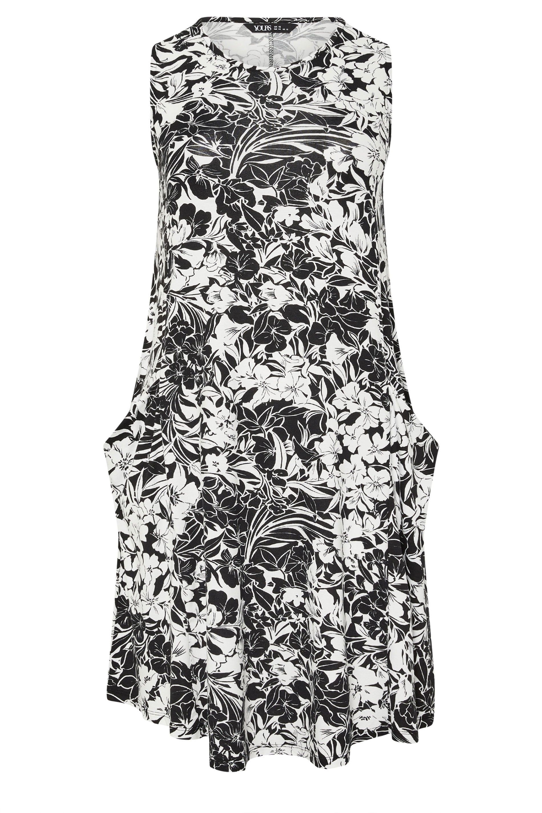 Yours Floral Drape Pocket Dress