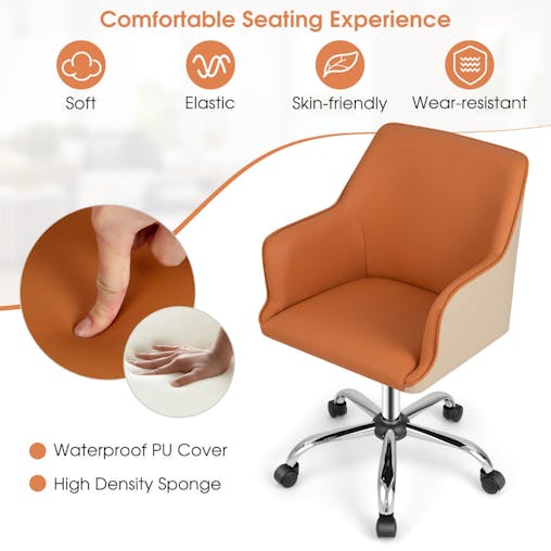 NNECW PU Swivel Home Office Chair with Adjustable Height & Ergonomic Design