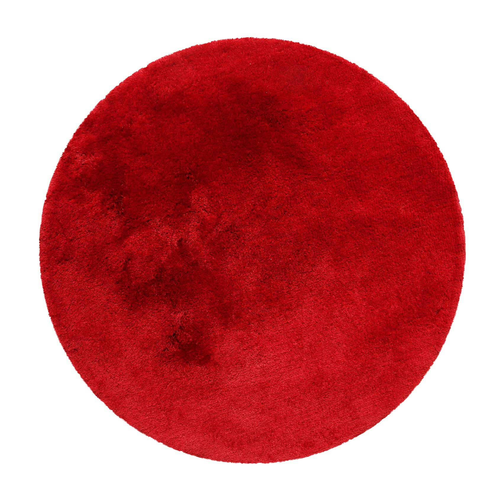 PORTO AZZURRO - Tapis de bain rond en microfibre antidérapant rouge 90 D