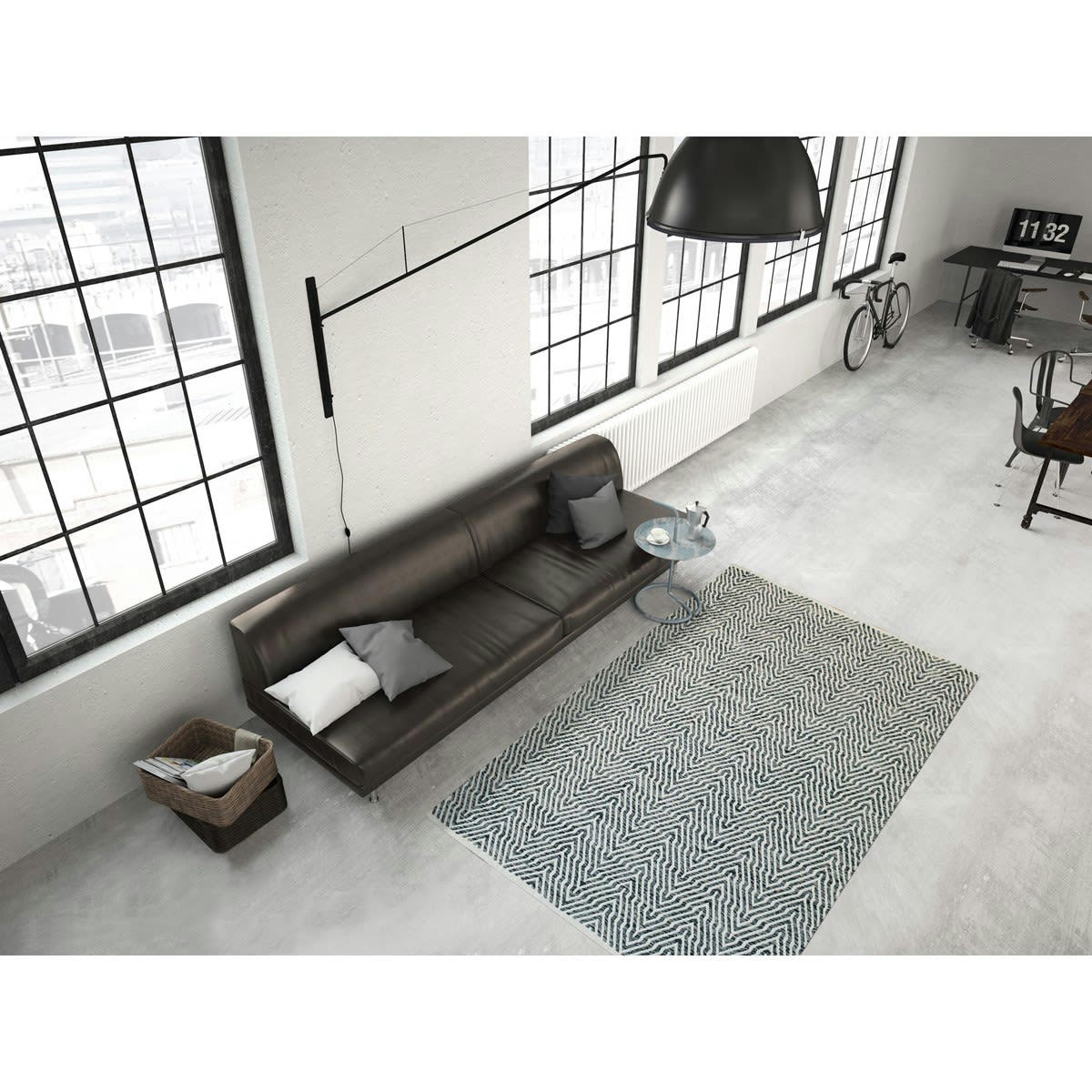 GLAZE - Tapis design en Coton Gris 160x230 cm