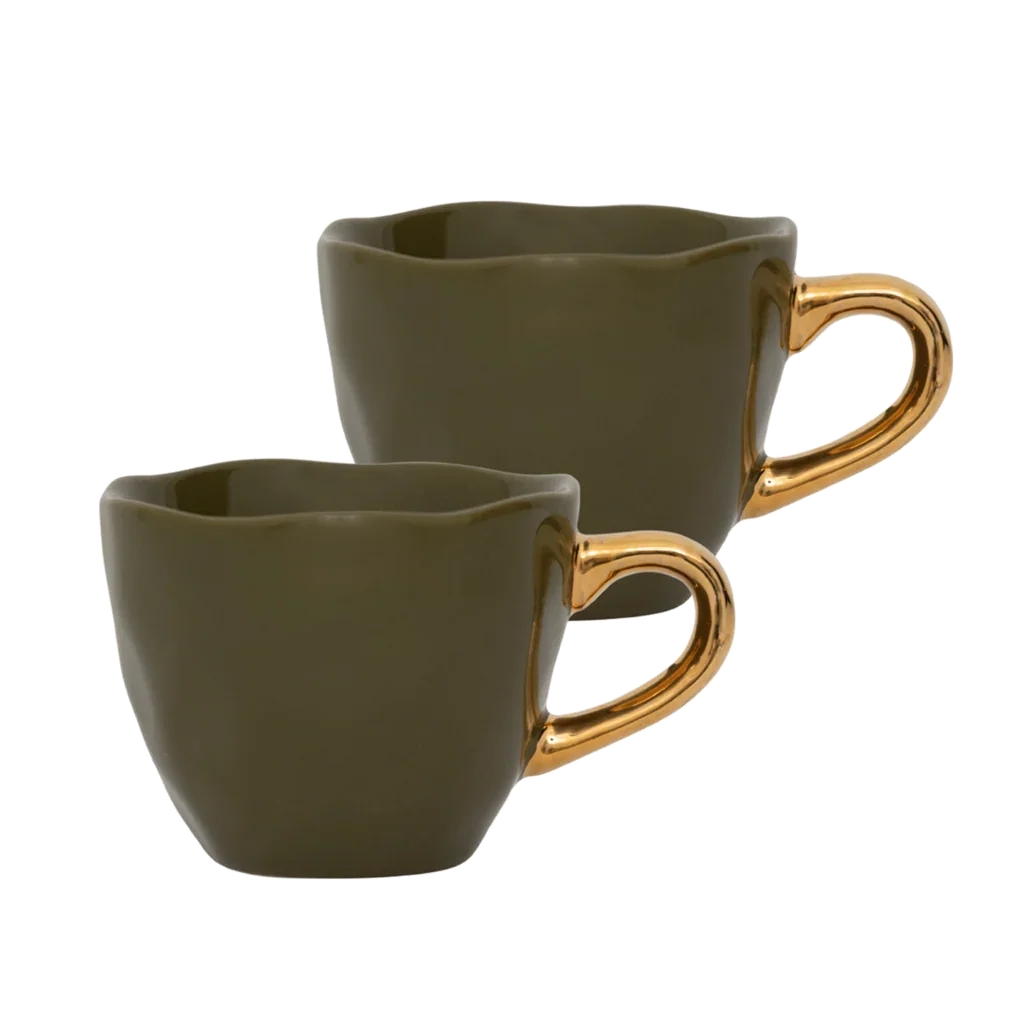 Urban Nature Culture Good Morning kopje Coffee - set van 2 - Fir Green - 8,5x7cm