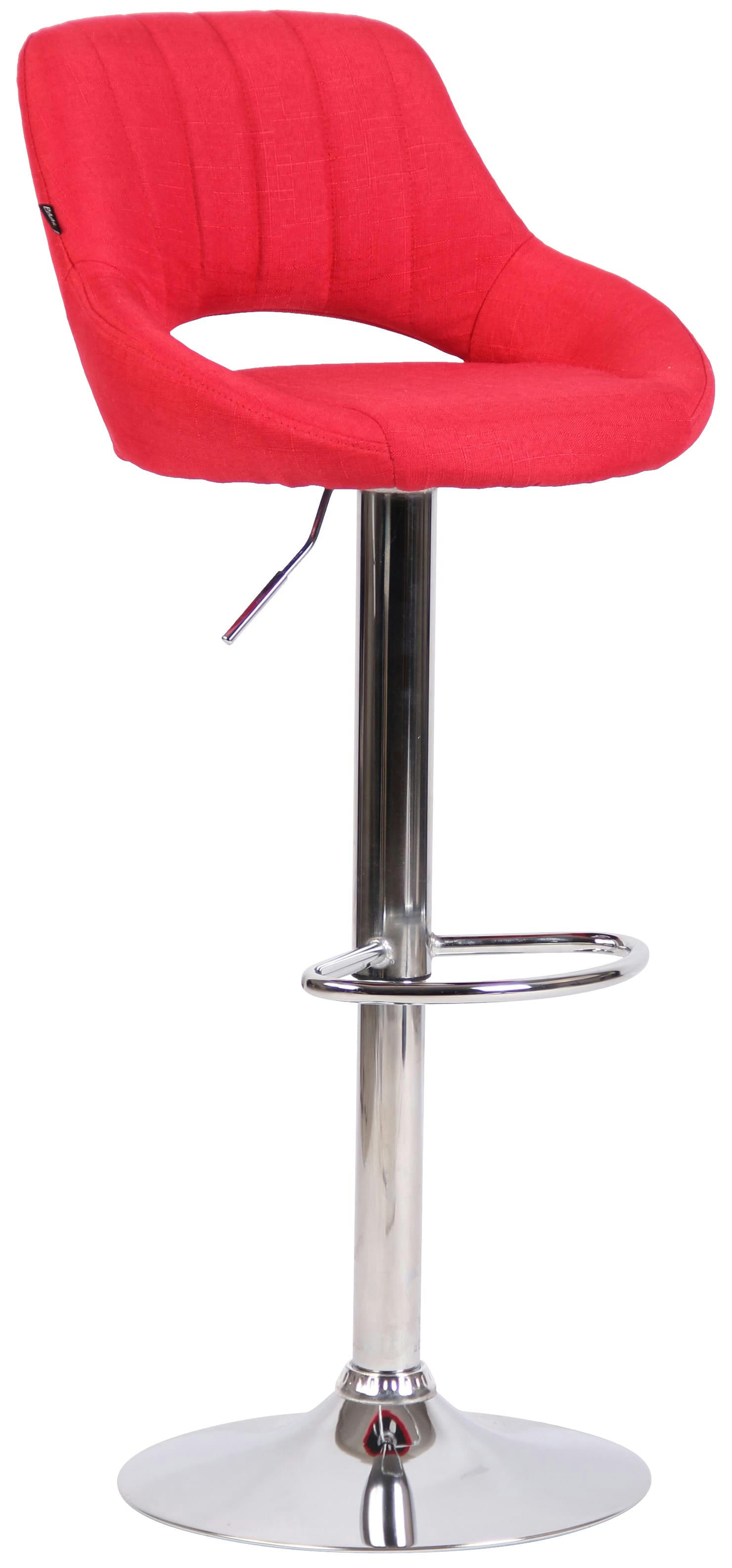MILET - Tabouret de bar en tissu ajustable pivotant tissu Rouge