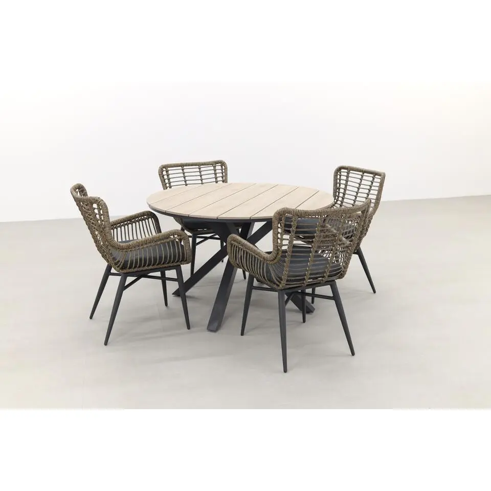 Jasmine natural / GI Edison 122 cm. - ronde tuinset