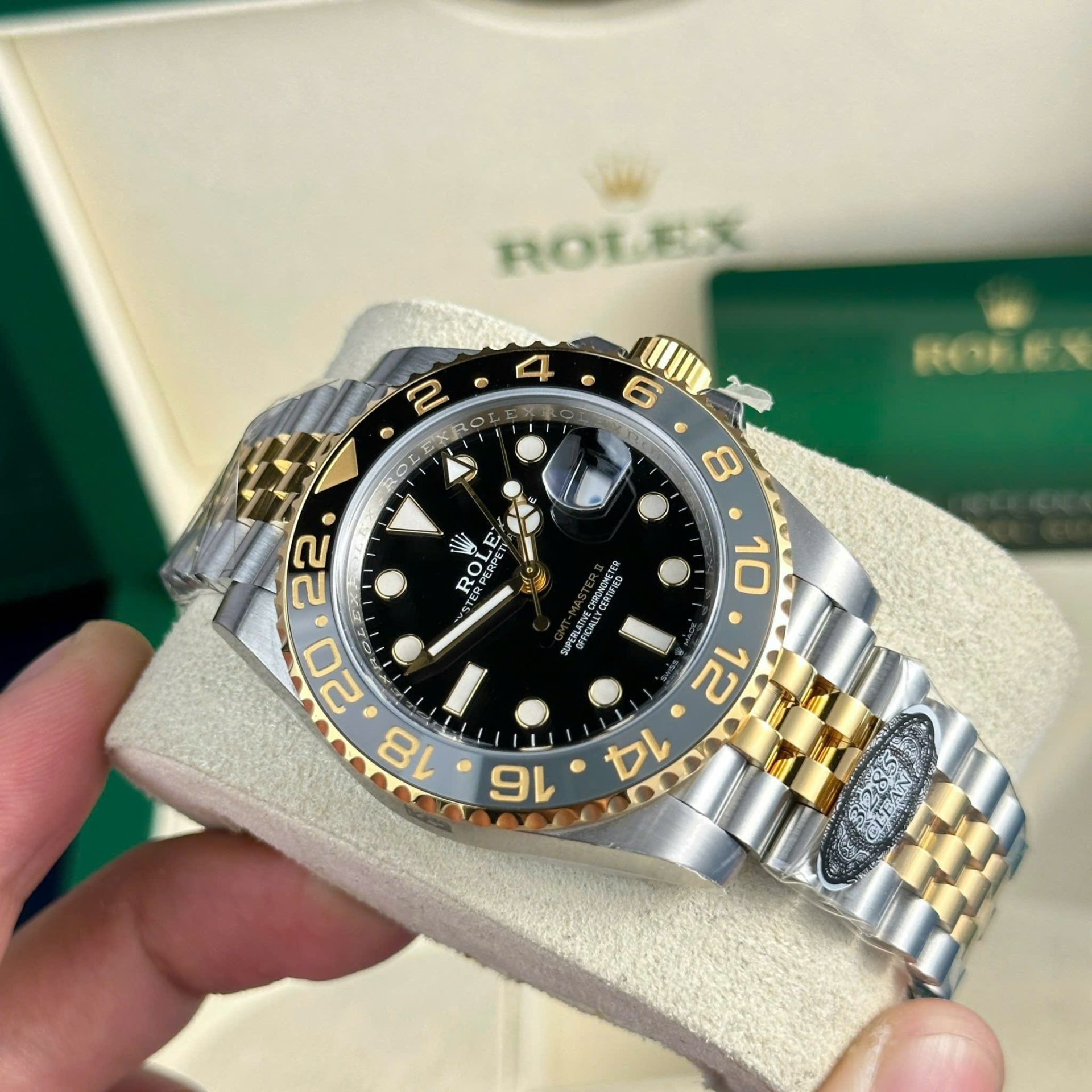 Rolex GMT-Master II 126713GRNR SS/YG Plated Black Dial 40mm Jub Super Clone