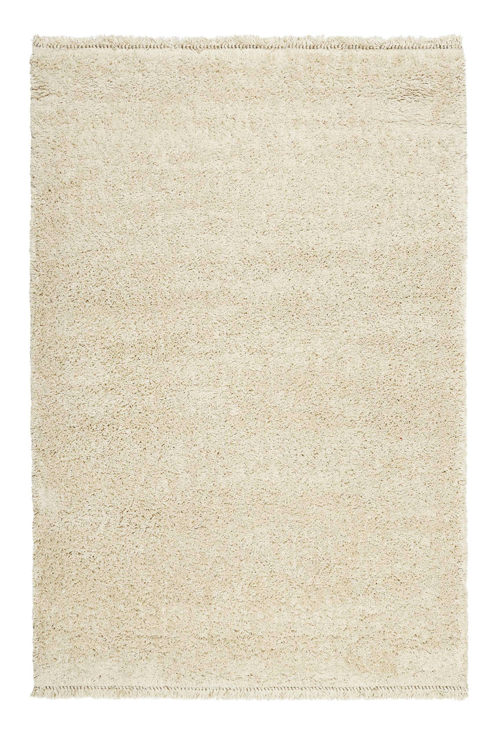 STUDIO ZERO - Tapis tissé style berbère beige poils longs 225x160
