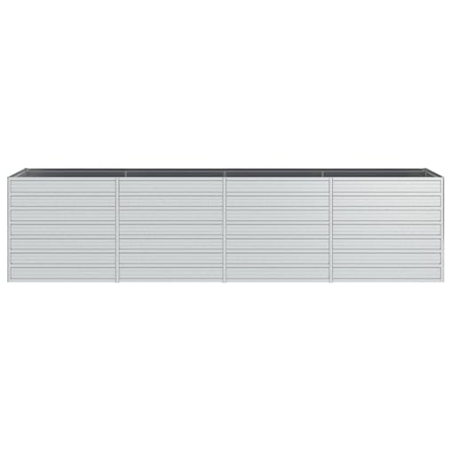 NNEVL Garden Raised Bed 320x80x77 cm Galvanized Steel Silver